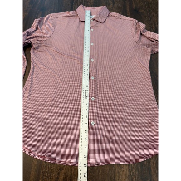 Mizzen Main Leeward Shirt Mens Large Trim Fit Red Gingham Performance USA - Picture 5 of 9